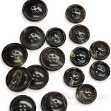 DOYLE Genuine Horn Darkest Brown Suit Buttons, Made in Germany