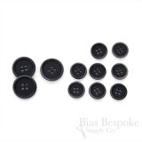 LUCA Classic Faded Matte Black Corozo Suit Buttons, Made in Italy