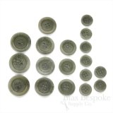 GAGE Chic Sage Gray Corozo Suit and Overcoat Buttons, Made in Italy