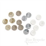 Natural-Look Double Rim Shirt Buttons, Made in Italy