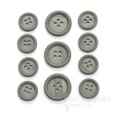 HIRA Medium Gray Classic Wood-Look Suit Buttons, Made in Italy