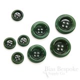 PEPE Modern Dark Green Lacquered Corozo Suit and Overcoat Buttons, Made in Italy