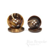 HIRO Sharp Brown Genuine Horn Overcoat Buttons, Made in Germany