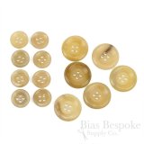 FITCH Modern Blonde Buffalo Horn Buttons, Made in Germany