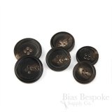 FIRPO Matte Dark Brown Genuine Buffalo Horn Buttons, Made in Italy