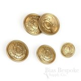 WALDRON Matte Gold Metal Crest Buttons, Made in China
