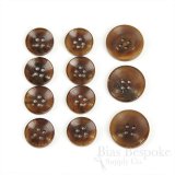VINCI Modern Dark Caramel Genuine Horn Suit Buttons, Made in Germany