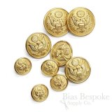 US Army Gold Uniform Buttons, Made in France