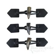 Real Horn & Bonded Black Leather Toggle Closures, Made in Italy