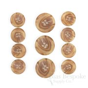 FAUSTO Caramel Tan Horn-Effect Suit Buttons, Made in Italy