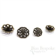Antique Brass Spirograph Filigree Buttons in Two Sizes