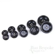SHERLOCK Black Horn-Effect Suit Buttons, Made in Italy