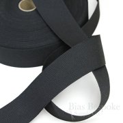 1 5/8" Wide Stiff Petersham Black Non-Roll Waistbanding, Made in Poland