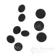 DAMIA Black Faille Fabric-Covered Tuxedo Buttons