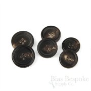 FIRPO Matte Dark Brown Genuine Buffalo Horn Buttons, Made in Italy