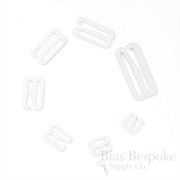 White Nylon-Coated Metal Hooks for Lingerie-Making