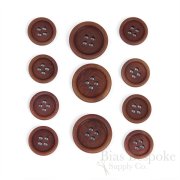 LUCA Classic Matte Red Brown Corozo Suit Buttons, Made in Italy