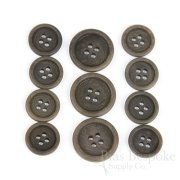 LUCA Classic Matte Drab Brown Corozo Suit Buttons, Made in Italy