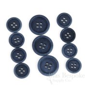 LUCA Classic Matte Dark Vibrant Blue Corozo Suit Buttons, Made in Italy