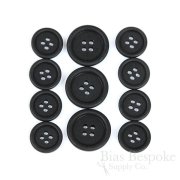LUCA Classic Matte Pure Black Corozo Suit Buttons, Made in Italy
