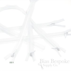 8" Transparent Invisible Zippers, Size #3, Bias Bespoke Brand