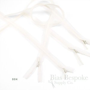 8" Transparent Invisible Zippers, Size #3, Bias Bespoke Brand