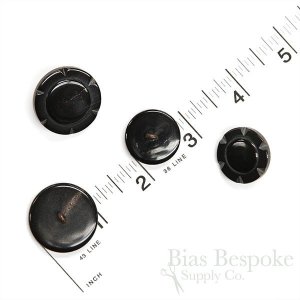 FRIGG Decorative Black-ish Buffalo Horn Buttons, Made in Germany