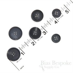 Dignified Gray-Blue Buffalo Horn Jacket Buttons, Matte Finish