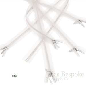 8" Transparent Invisible Zippers, Size #3, Bias Bespoke Brand