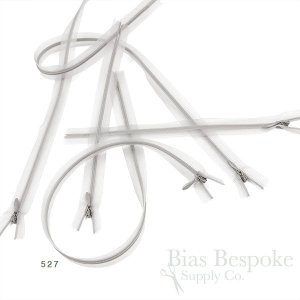 8" Transparent Invisible Zippers, Size #3, Bias Bespoke Brand