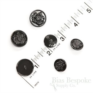 BASFORD Black Nickel Coat of Arms Buttons