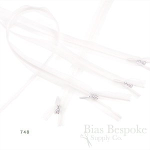 8" Transparent Invisible Zippers, Size #3, Bias Bespoke Brand