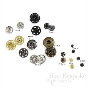 KO Sew On Metal Snaps, Size 0 (10mm)