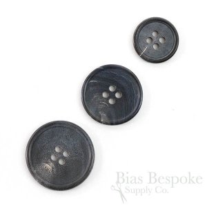 Dignified Gray-Blue Buffalo Horn Jacket Buttons, Matte Finish