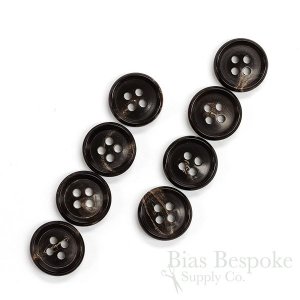 ELLIS Brownish Black First-Class Genuine Horn Suit Buttons, Made in Germany