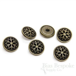 CARISMA Antique Brass Rimmed Filigree Buttons
