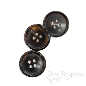 ELLIS Brownish Black First-Class Genuine Horn Suit Buttons, Made in Germany