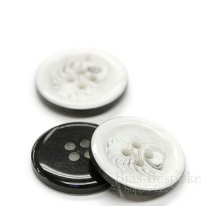 Unusual White & Black Suit Buttons, Made in Germany