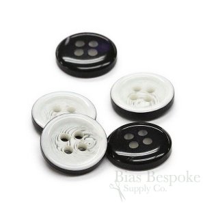Unusual White & Black Suit Buttons, Made in Germany
