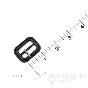 PELL Black Leather Buckles with Silver Pins, Made in Italy