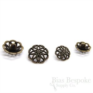 NIXI Antique Brass Spirograph Filigree Buttons