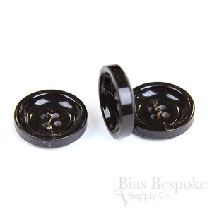SHERLOCK Black Horn-Effect Buttons, Made in Italy