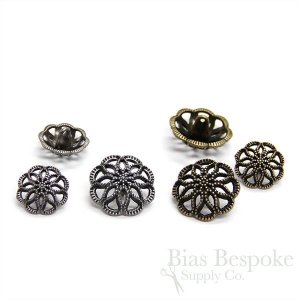 NIXI Antique Brass Spirograph Filigree Buttons