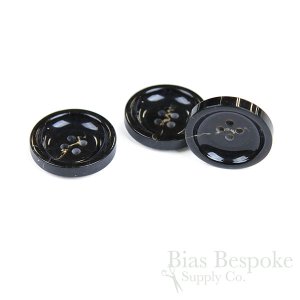 SHERLOCK Black Horn-Effect Buttons, Made in Italy