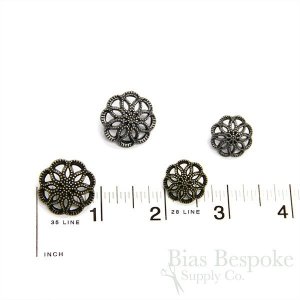 NIXI Antique Brass Spirograph Filigree Buttons