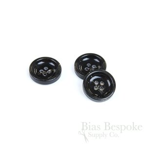SHERLOCK Black Horn-Effect Buttons, Made in Italy