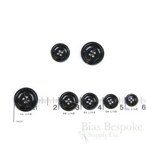 SHERLOCK Black Horn-Effect Buttons, Made in Italy