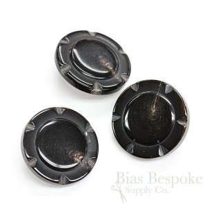 FRIGG Decorative Black-ish Buffalo Horn Buttons, Made in Germany