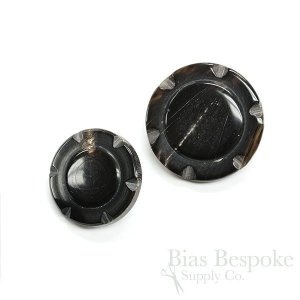 FRIGG Decorative Black-ish Buffalo Horn Buttons, Made in Germany