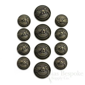 ARNETT Antique Brass Eagle Buttons, Made in China